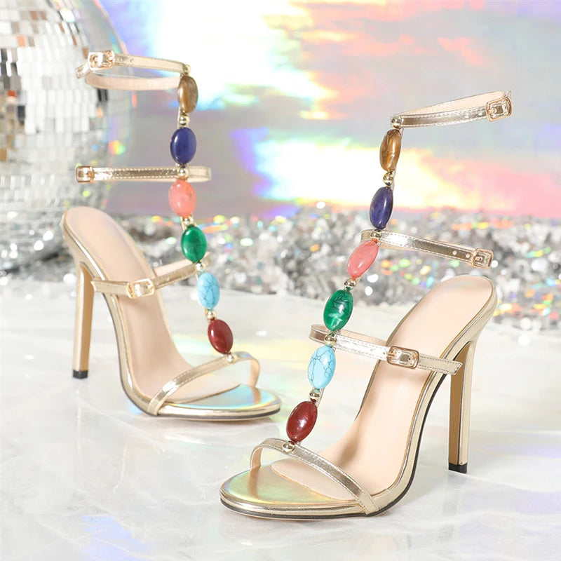 Liyke Bohemian Style High Heel Gladiator Sandals