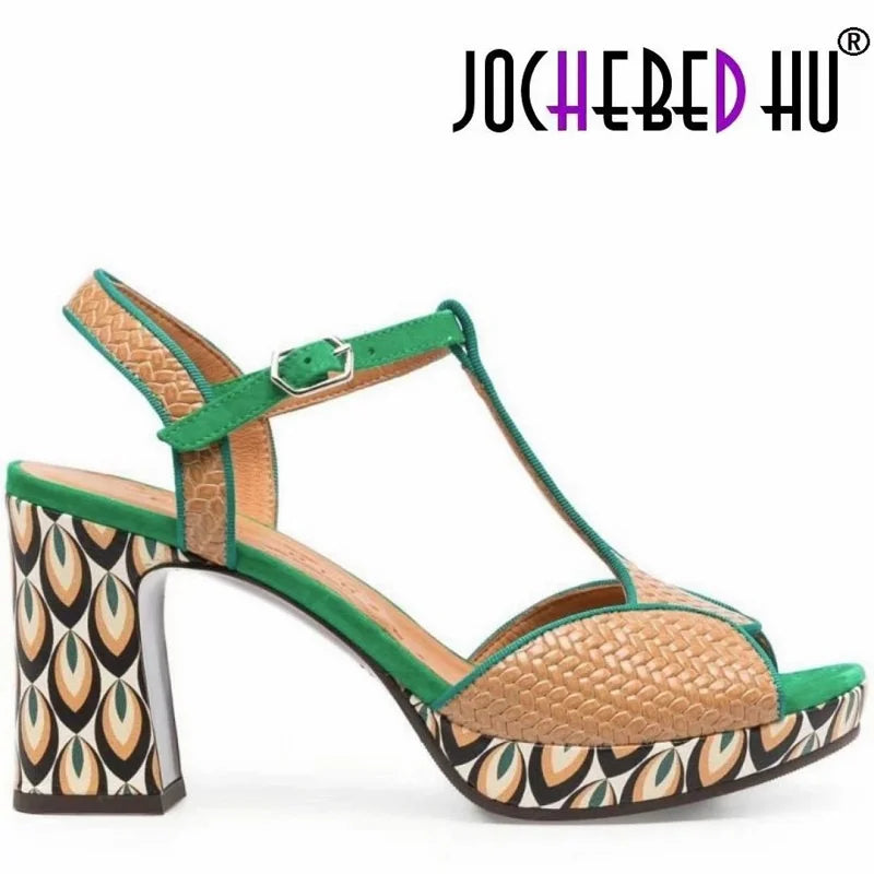 JOCHEBED HU Genuine Leather Platform Sandals