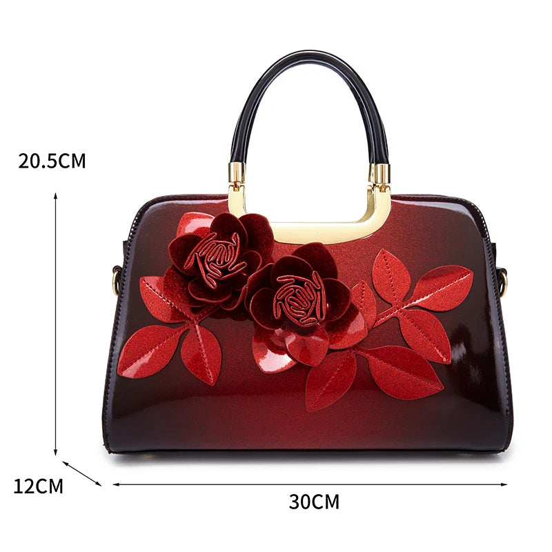 Luxury Rose Crossbody Clutch Frame Handbag