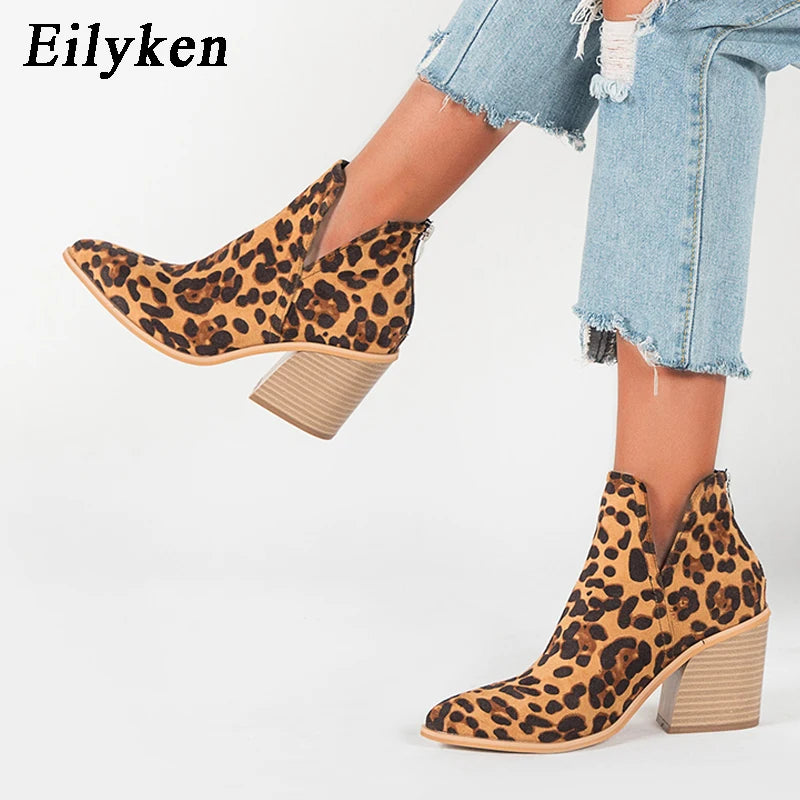EilyKen Western Cowboy Ankle Boots