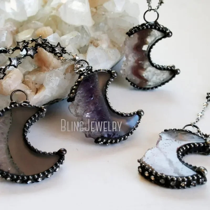Amethyst Crescent Moon Necklace
