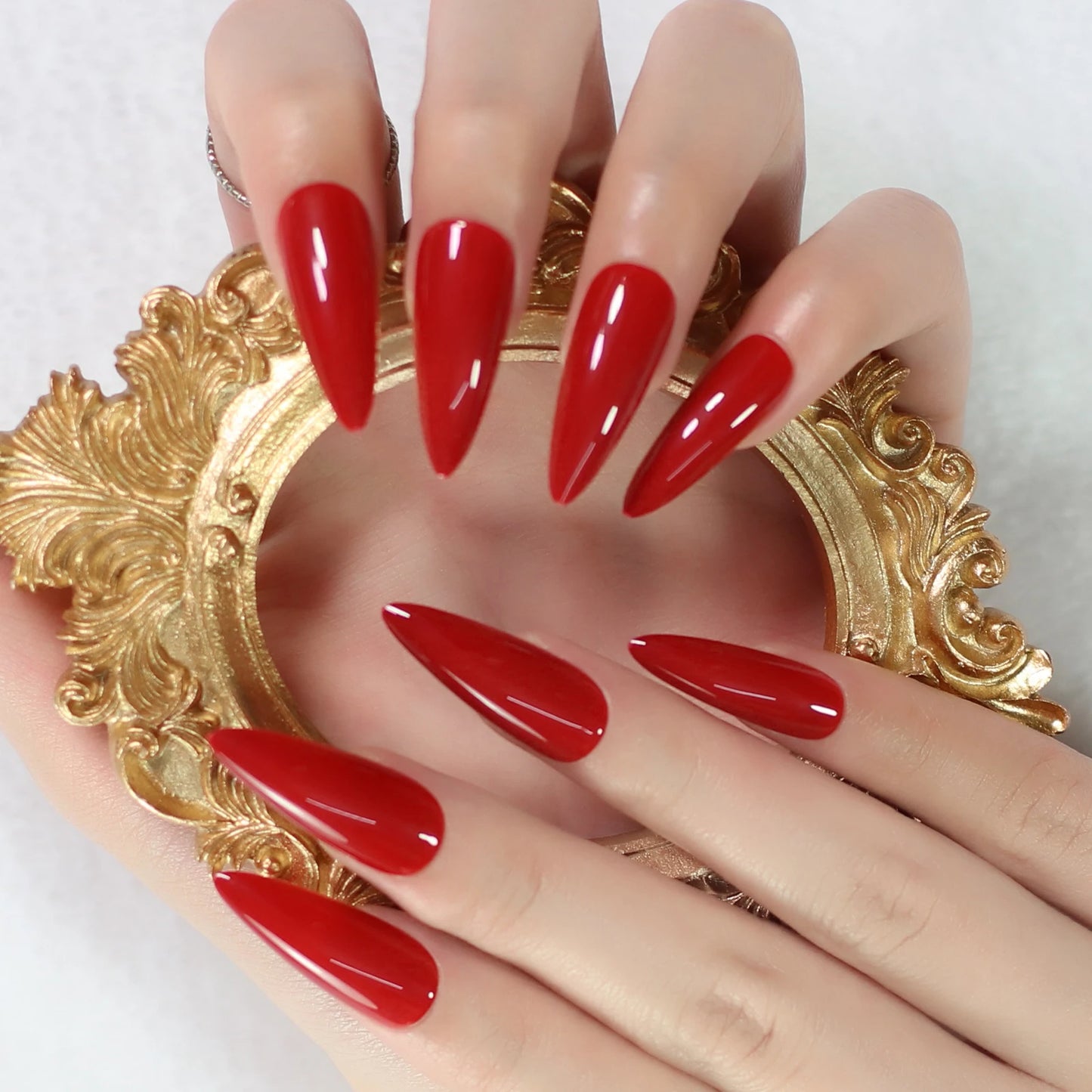 Stiletto Glossy or Matte Color Fake Nails