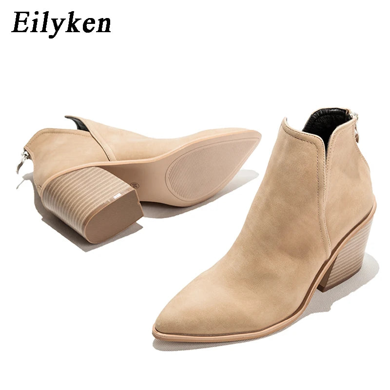 EilyKen Western Cowboy Ankle Boots