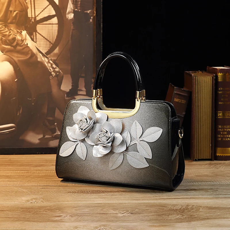 Luxury Rose Crossbody Clutch Frame Handbag