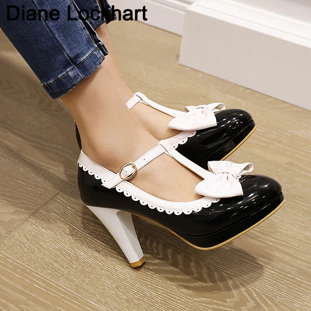 Lolita Mary Jane Shoes - Sweet Bowknot Ruffles