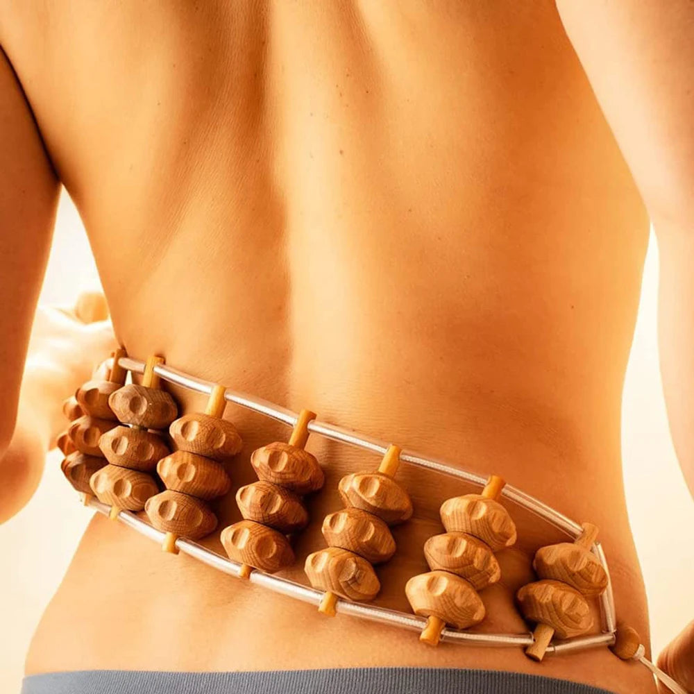 Full Body Massage Roller Rope Wood Back Massage