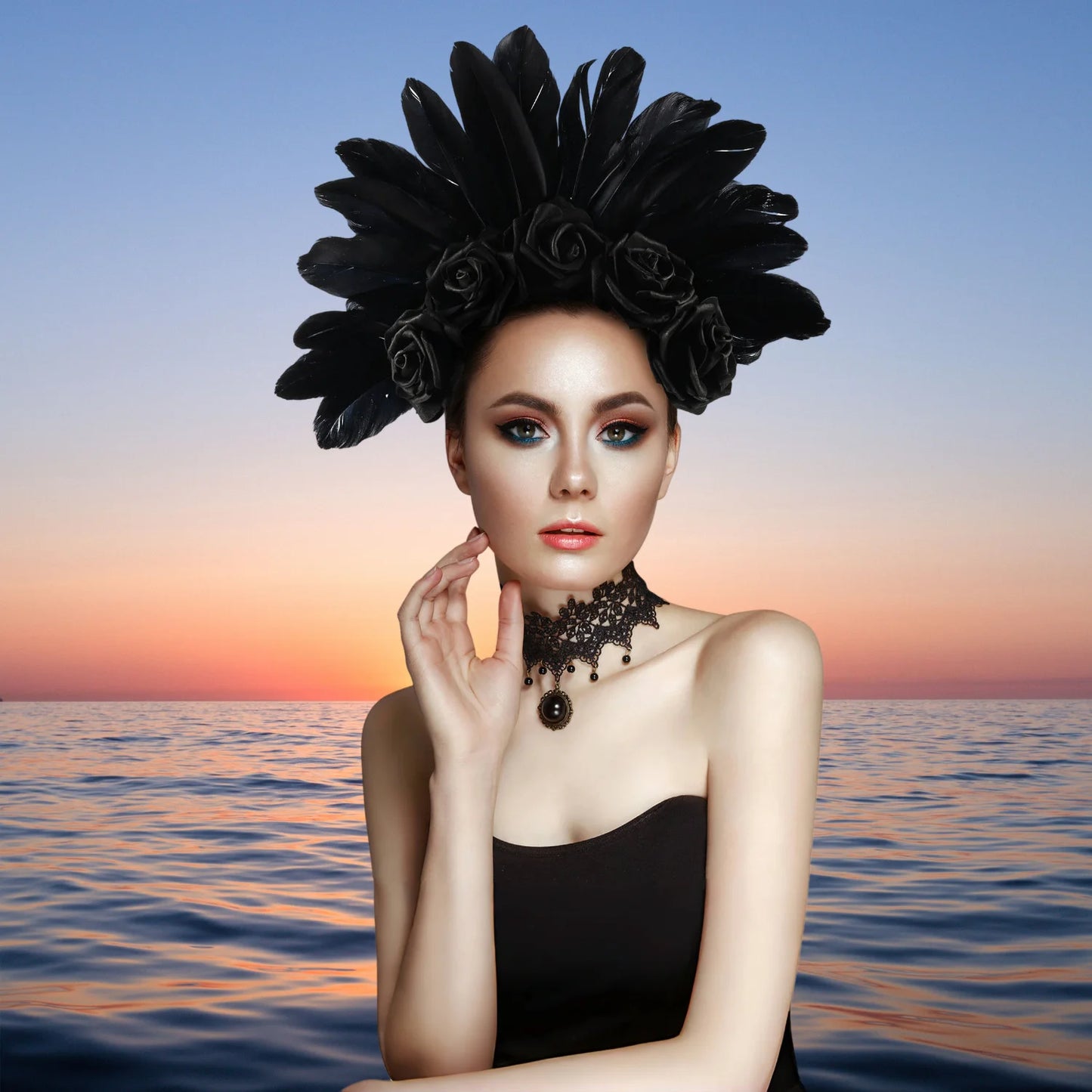 Halloween Fashion Headband Rose Crown