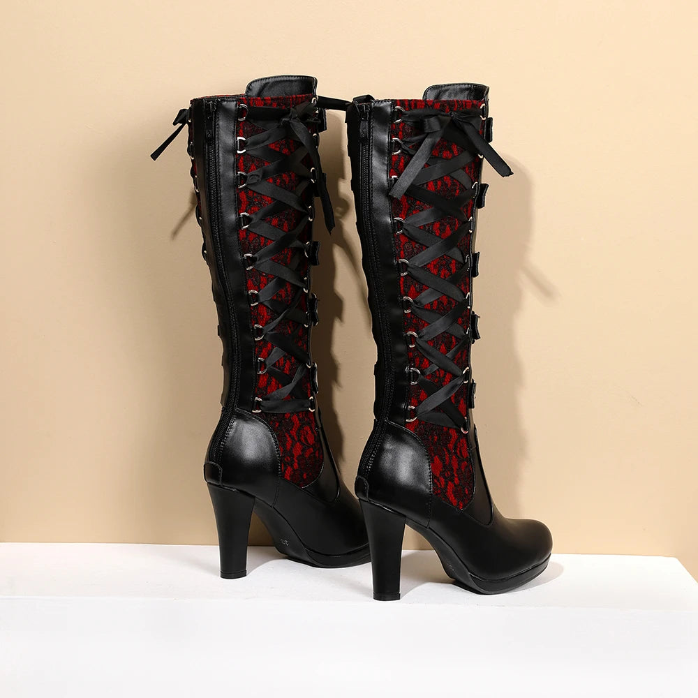 Diane Lockhart Belt Buckle Knee High Boots