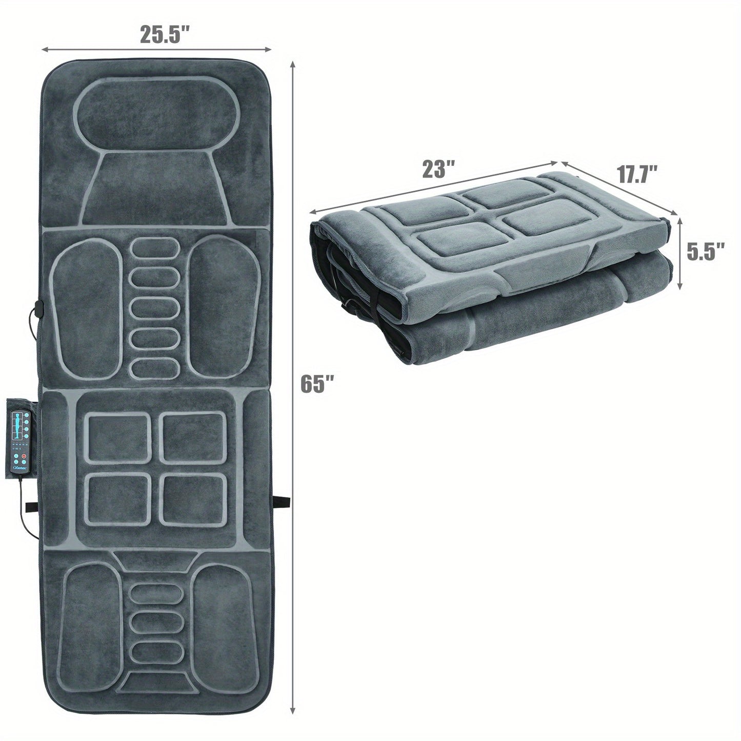 SAFSTAR Foldable Massage Mat Full Body Massager with Heat & 10 Vibration Motors