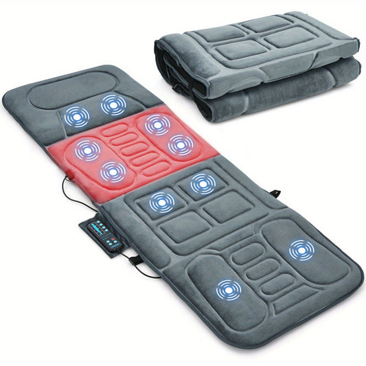 SAFSTAR Foldable Massage Mat Full Body Massager with Heat & 10 Vibration Motors