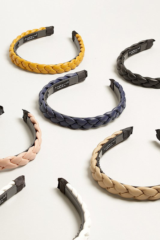 Braided PU Leather Hairband for Women