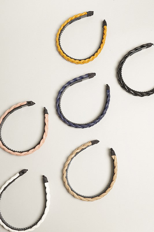 Braided PU Leather Hairband for Women