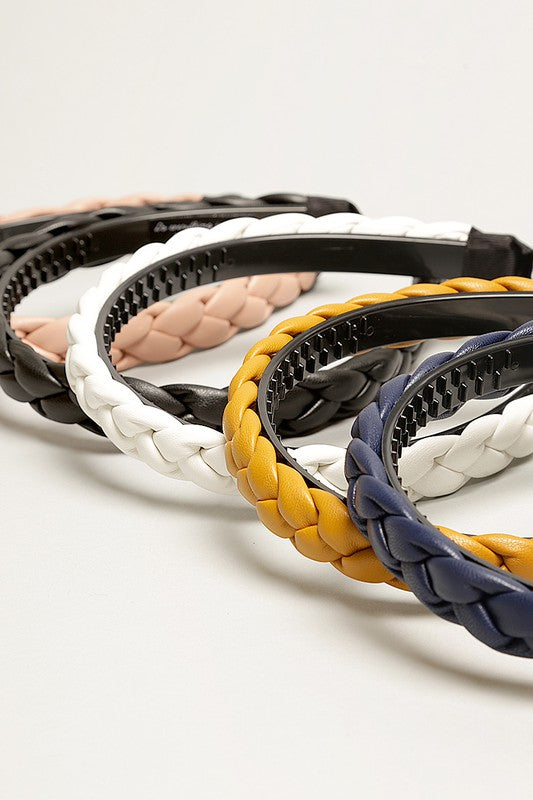 Braided PU Leather Hairband for Women