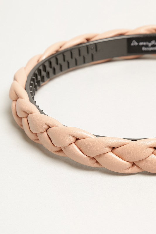 Braided PU Leather Hairband for Women
