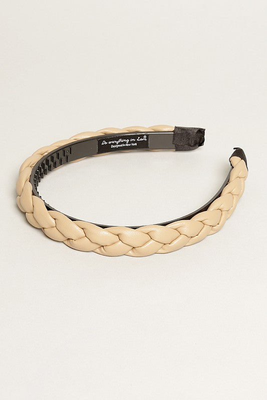 Braided PU Leather Hairband for Women
