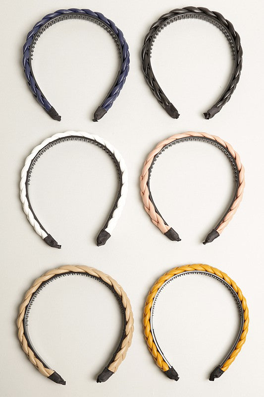 Braided PU Leather Hairband for Women