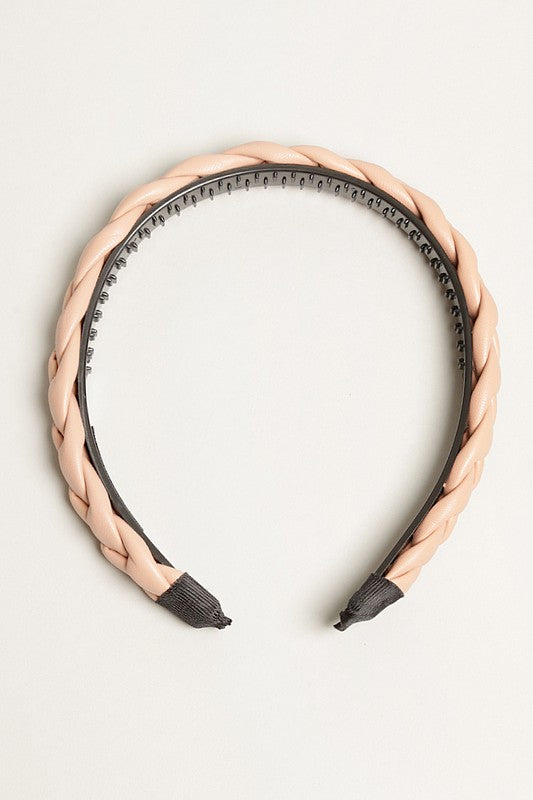 Braided PU Leather Hairband for Women