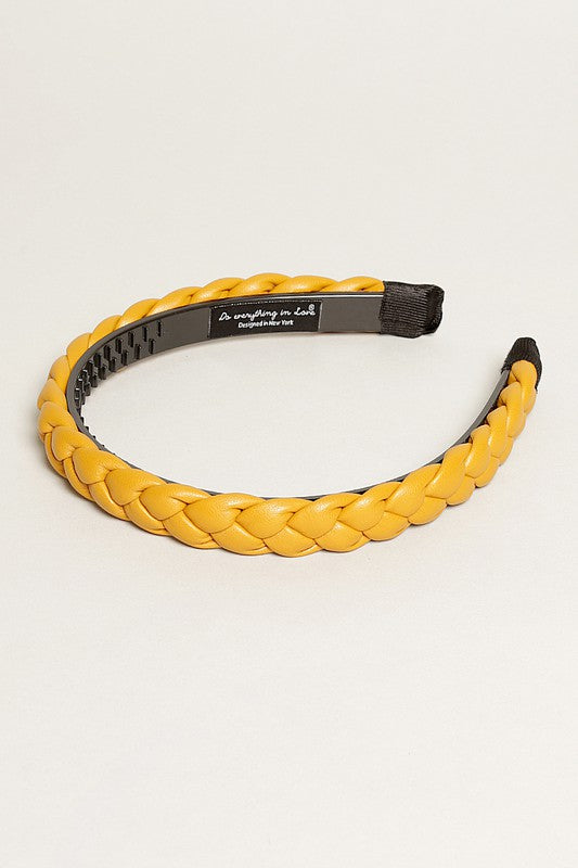 Braided PU Leather Hairband for Women