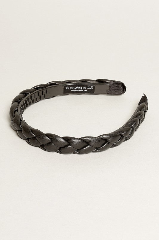 Braided PU Leather Hairband for Women