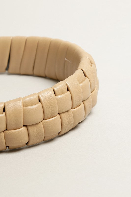 Padded Braided PU Leather Hairband