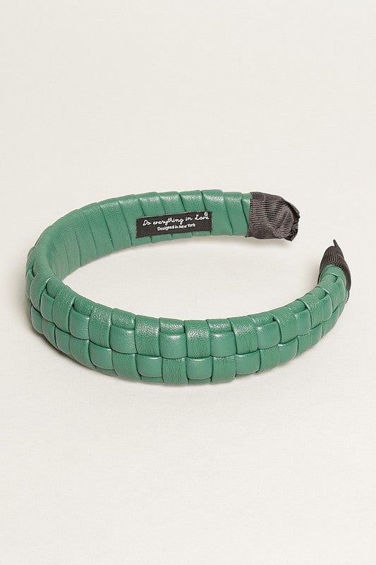 Padded Braided PU Leather Hairband