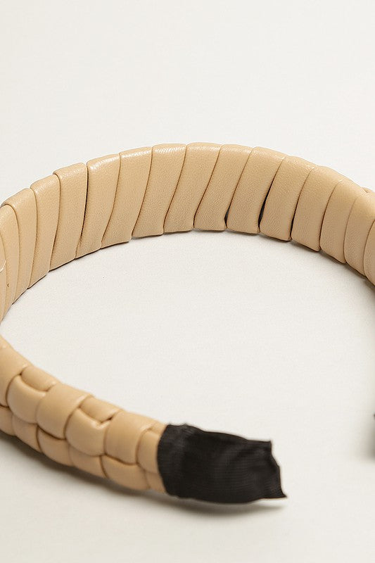 Padded Braided PU Leather Hairband