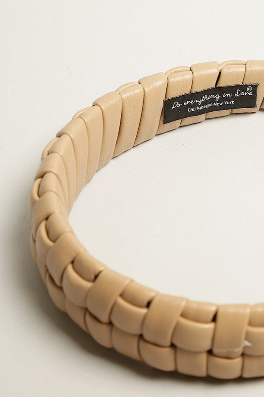 Padded Braided PU Leather Hairband