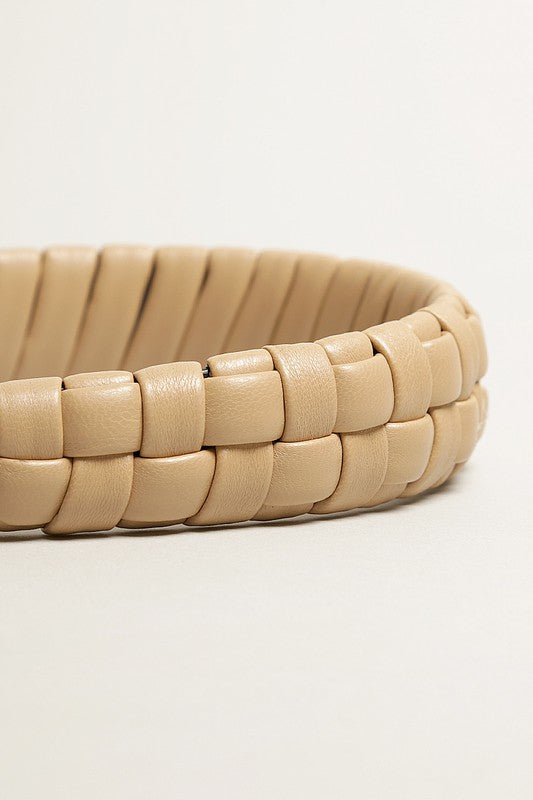 Padded Braided PU Leather Hairband