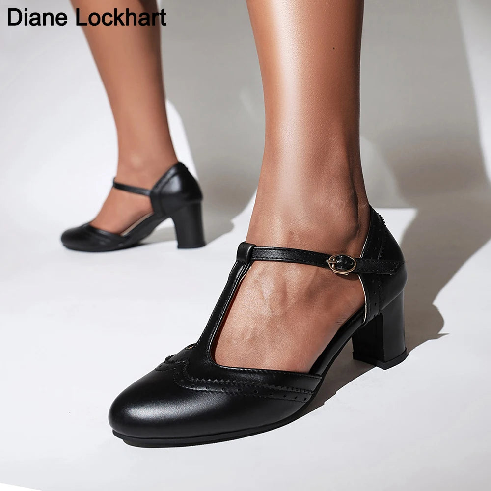 Women Shoes T-strap High Heel Shoes