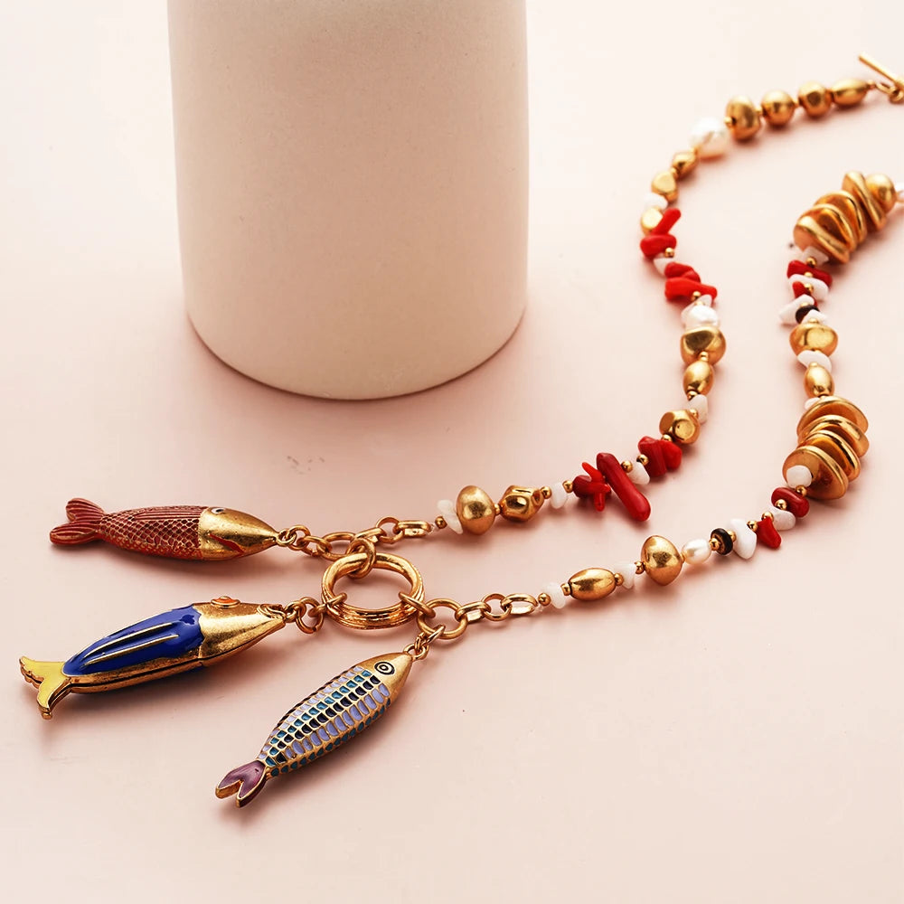 Marine Fish Fashion Choker Layer Boho Necklace