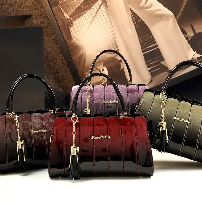 Fashion Atmospheric Patent Leather Handbag