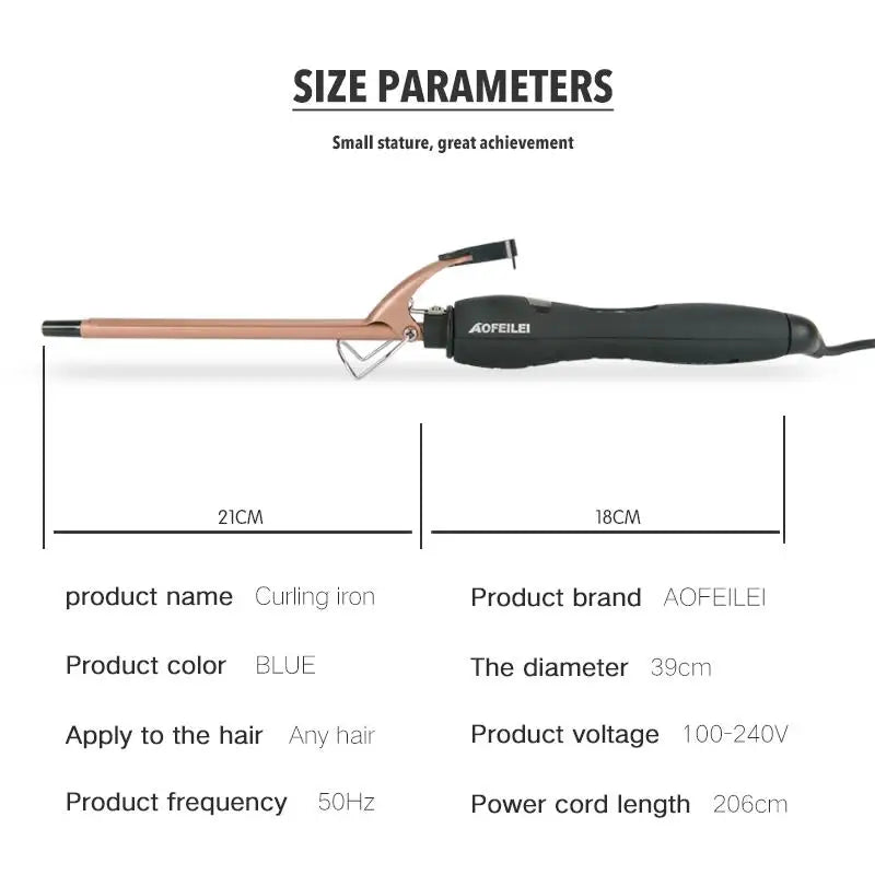 Aofeilei professional 9mm curling iron