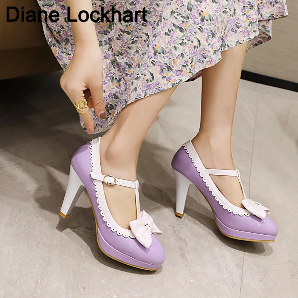 Lolita Mary Jane Shoes - Sweet Bowknot Ruffles