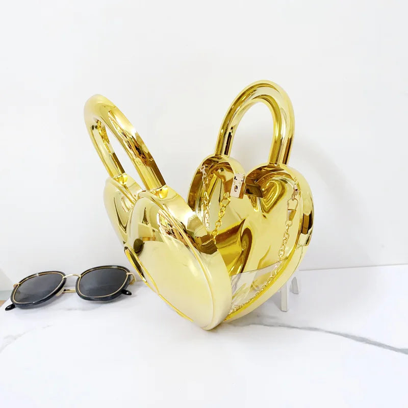 Colorful Bright Acrylic Heart Bag