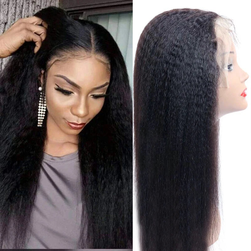 Malaika Kinky Straight 13x4 Lace Front Human Hair Wigs - Brazilian Virgin Hair