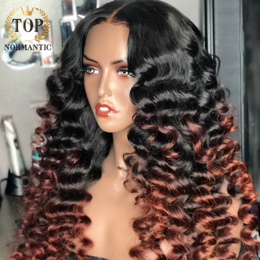 Topnormantic Ombre Color Loose Deep Wave Wig