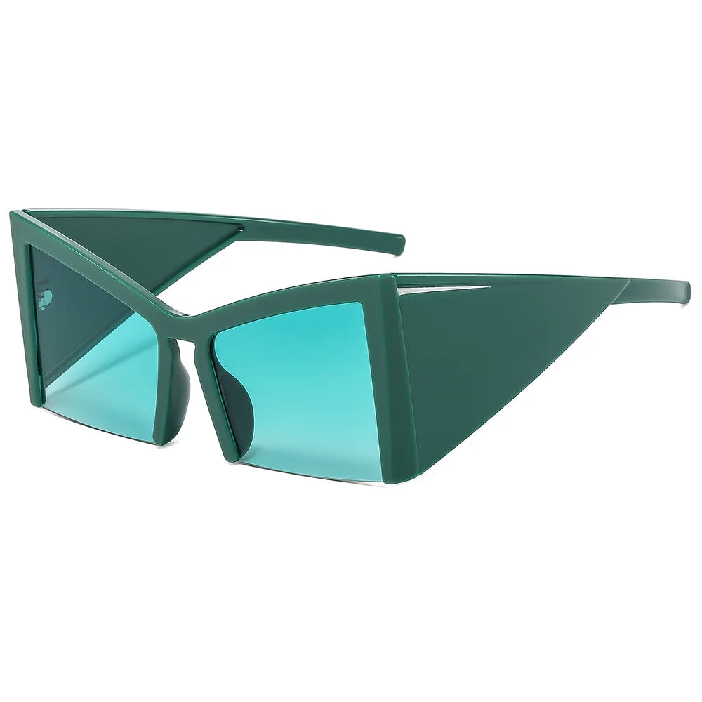 Half-Frame Square Oversize Sun Glasses