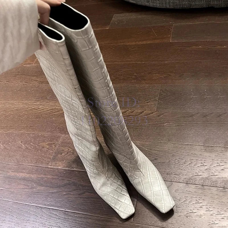 Saily Garcia White Crocodile Boots