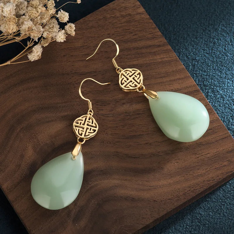 Enamel Chalcedony Earrings