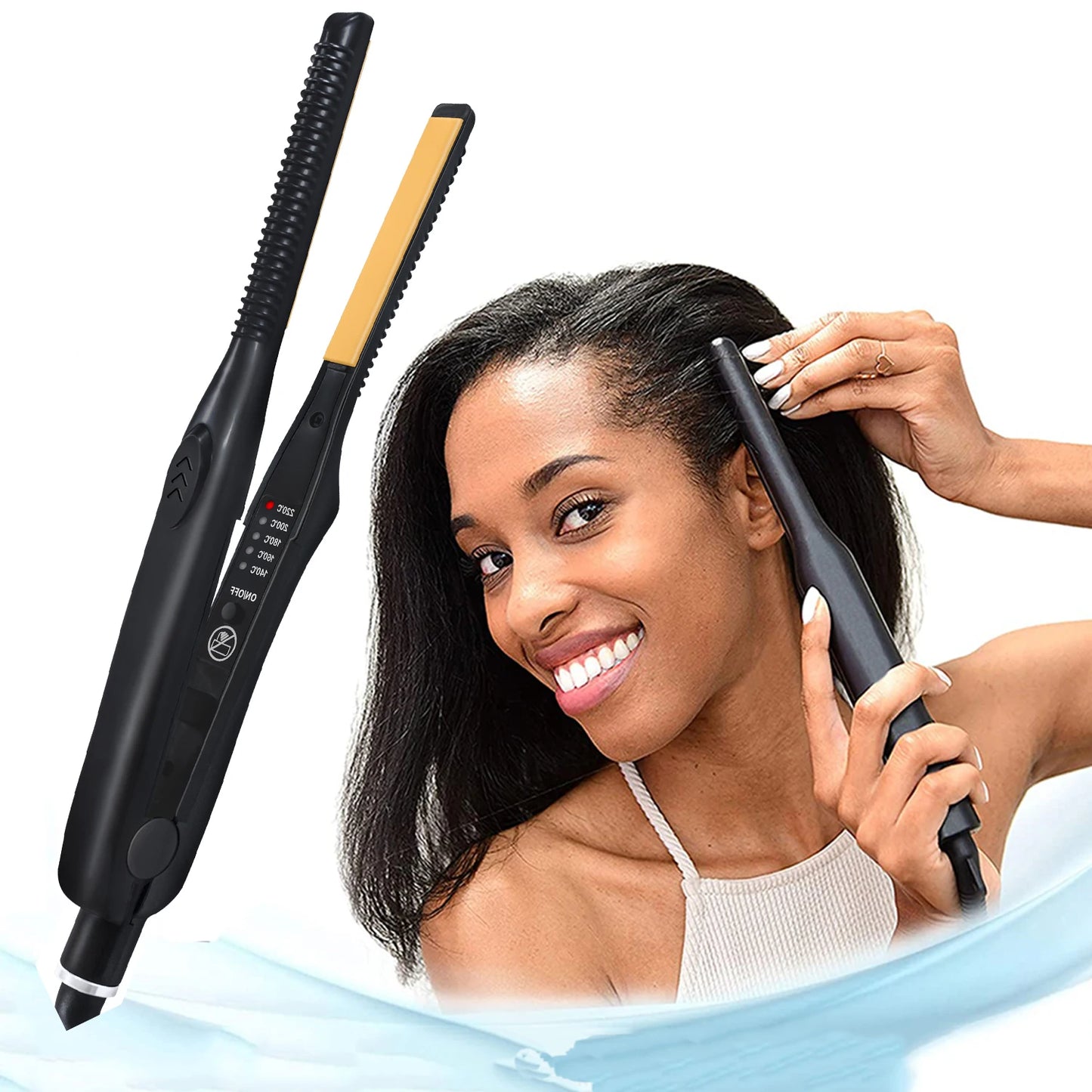 2 In 1 Hair Straightener & Curler Small Flat Iron