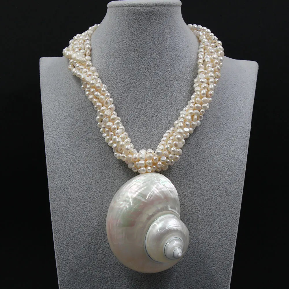 GuaiGuai Jewelry 7 Strands Real Freshwater White Keshi Pearl Necklace