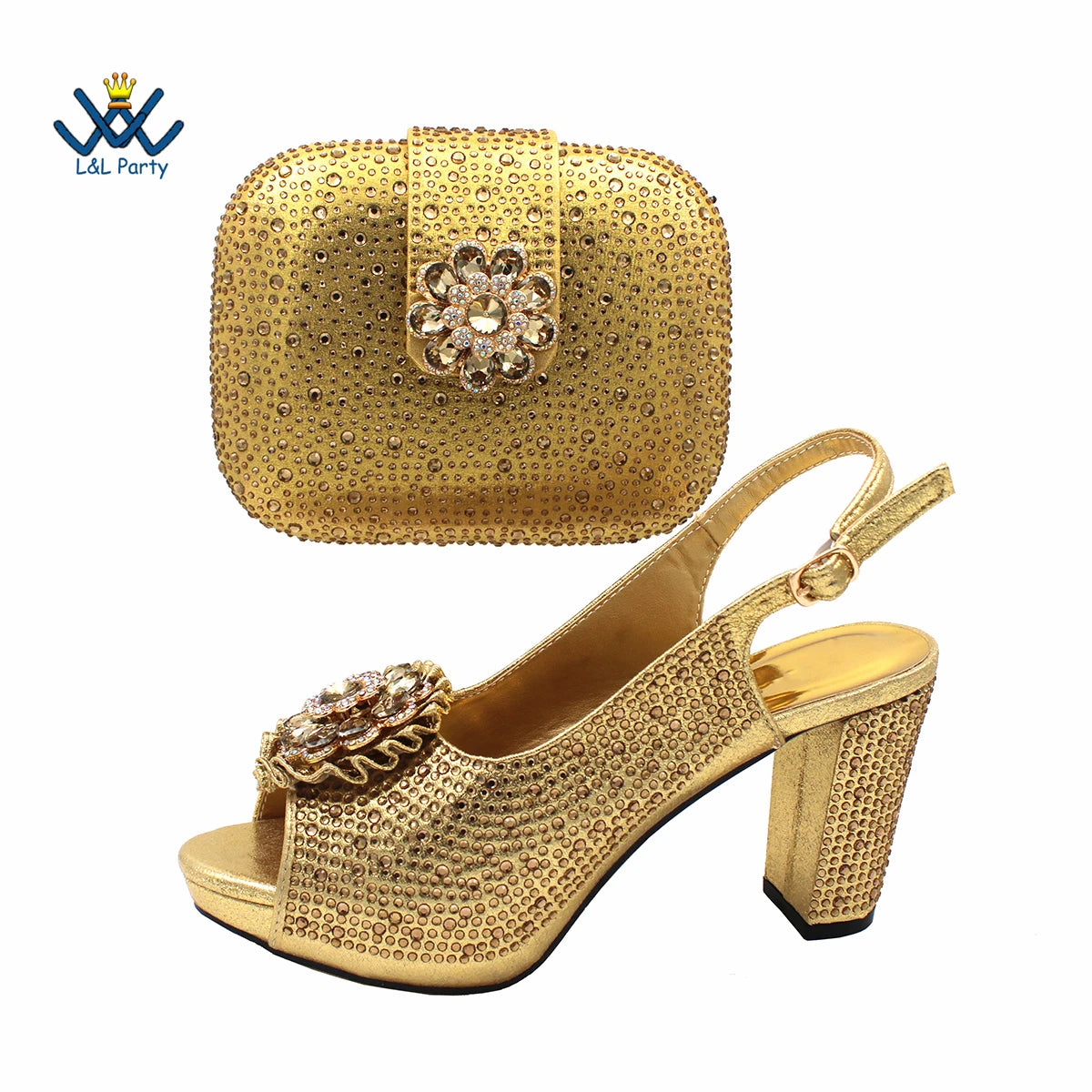Design Peep Toe African-inspired Wedding Shoe/Purse combo