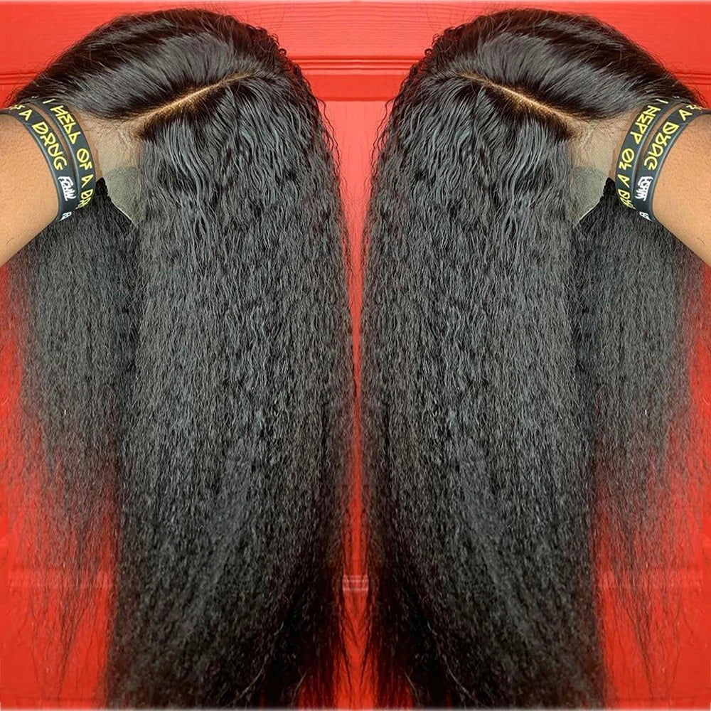 Malaika Kinky Straight 13x4 Lace Front Human Hair Wigs - Brazilian Virgin Hair