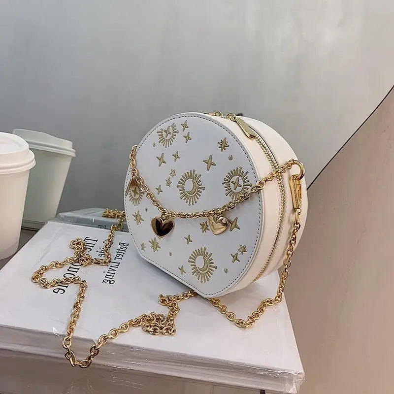 Fashion Starry Sky Round Crossbody Bag