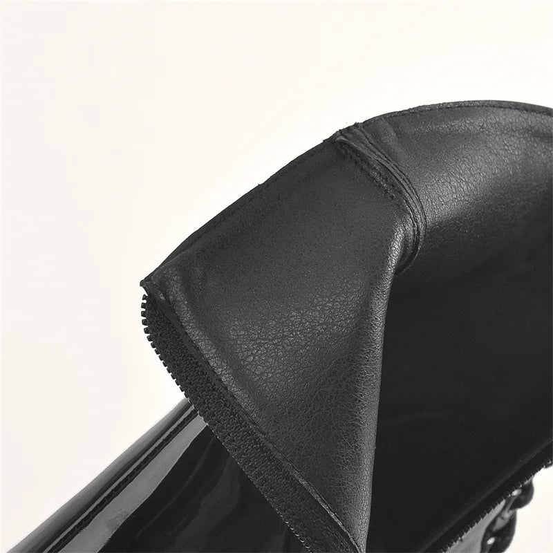 Onlymaker Women Peep Toe Platform Ankle Boots