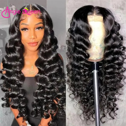 Transparent Frontal Wig Loose Deep Wave Lace Front Wig- Pre Plucked 13x4