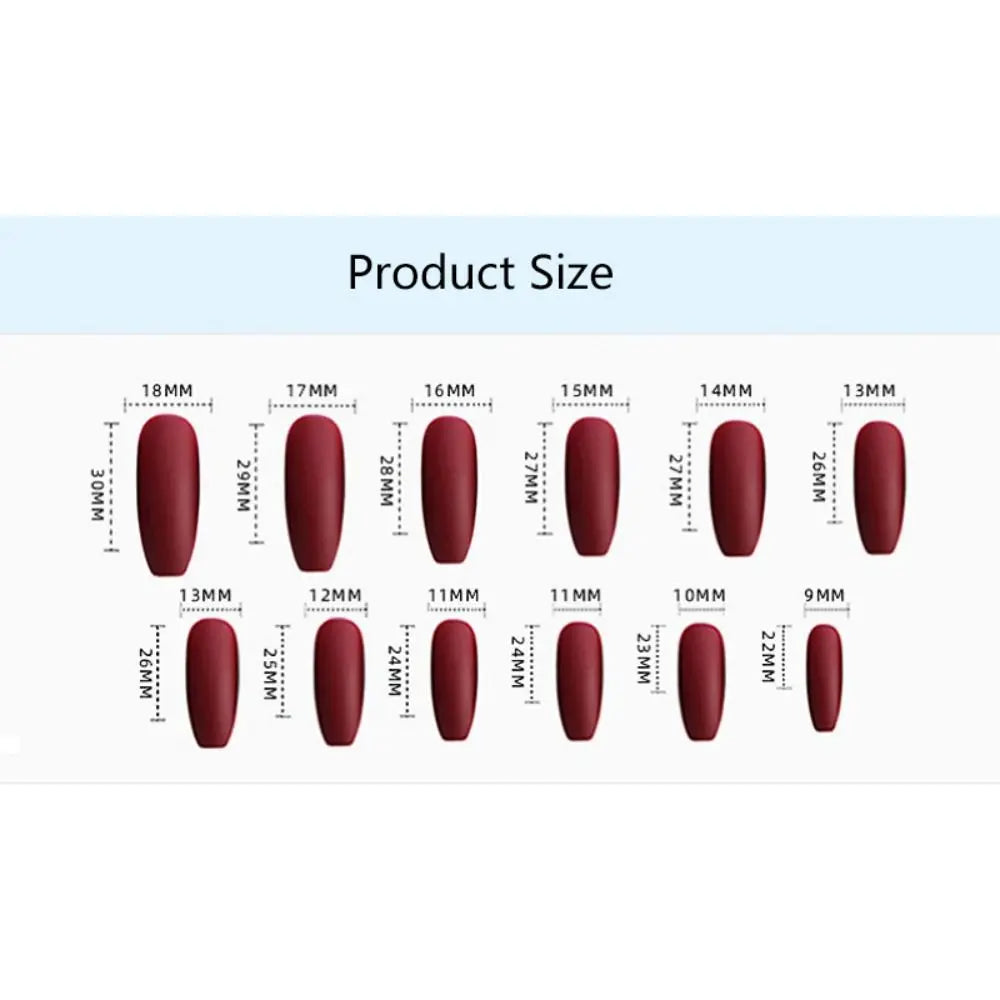24Pcs Detachable Solid Color Fake Nails