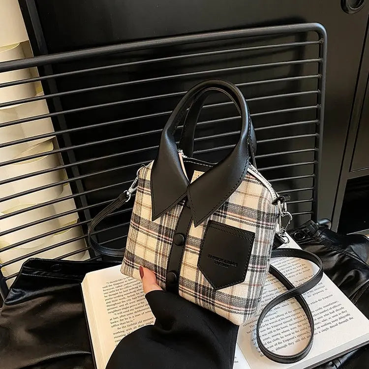 Shirt Style Shoulder Handbag - Crossbody Bag