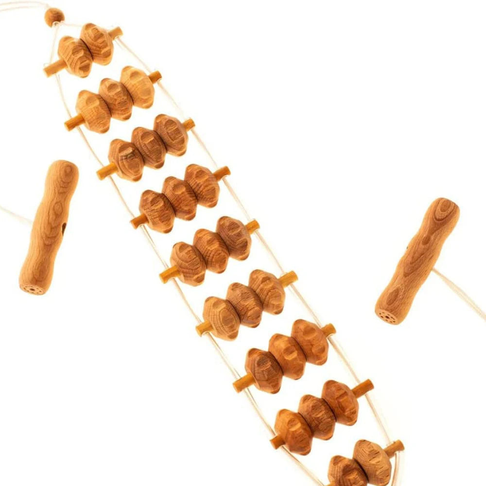 Full Body Massage Roller Rope Wood Back Massage