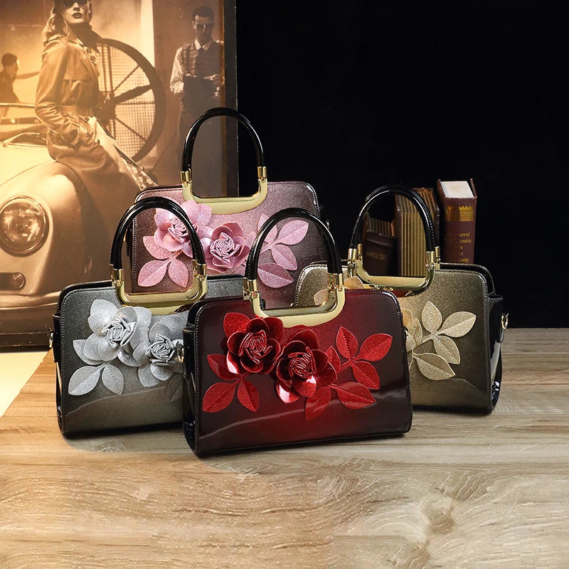 Luxury Rose Crossbody Clutch Frame Handbag